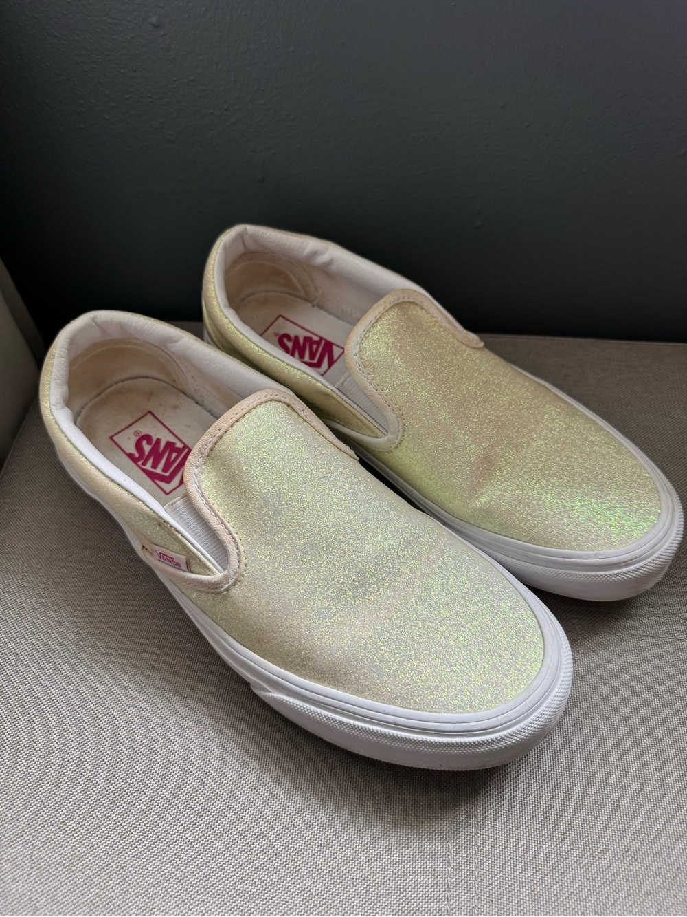 Vans Classic Iridescent Glitter Slip-Ons